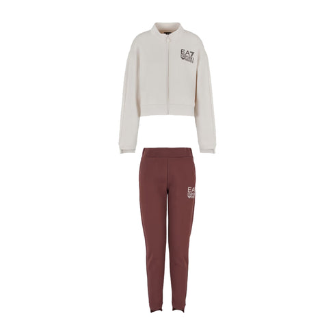 EA7 Emporio Armani Tuta sportiva Tuta Donna felpata Visibility Burro cioccolato A24 - EA7 EMPORIO6DTV56TJZUZ - 27BR - XS - Francavilla Moda